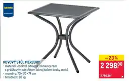 Makro KOVOVÝ STŮL MERCURY nabídka