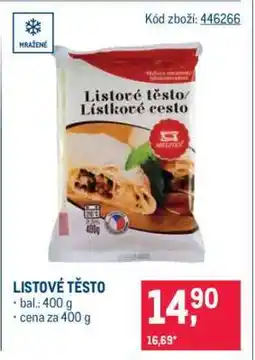 Makro Listové těsto nabídka