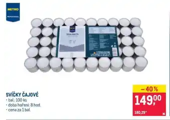 Makro Svíčky čajové nabídka