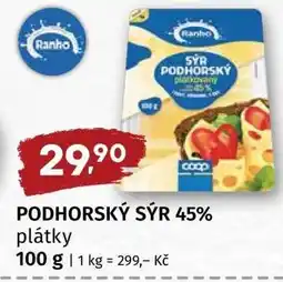 Terno PODHORSKÝ SÝR 45% plátky nabídka