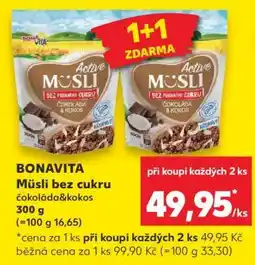 Kaufland BONAVITA Müsli bez cukru čokoláda&kokos nabídka