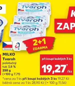 Kaufland Milko Tvaroh polotučný nabídka