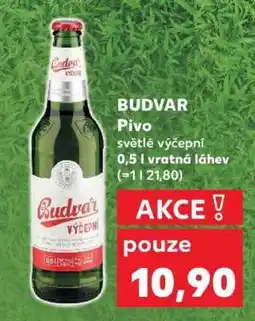 Kaufland BUDVAR Pivo světlé výčepní nabídka
