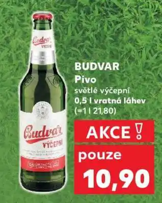 Kaufland BUDVAR Pivo světlé výčepní nabídka