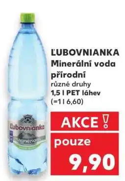 Kaufland ĽUBOVNIANKA Minerální voda přírodní nabídka