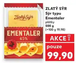 Kaufland ZLATÝ SÝR Sýr typu Ementaler nabídka