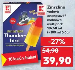 Kaufland Zmrzlina vodová ananasová/malinová multipack 10x60 ml nabídka