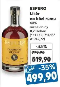 Kaufland ESPERO Likér na bázi rumu nabídka