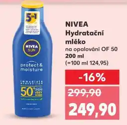 Kaufland NIVEA Hydratační mléko na opalování OF 50 200 ml nabídka