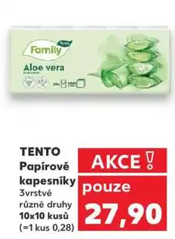 Kaufland Tento papírové kapesníky nabídka