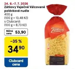 Tesco Zátkovy Vaječné Válcované polévkové nudle nabídka