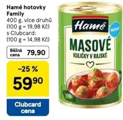 Tesco Hamé hotovky Family nabídka
