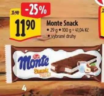 Albert Monte Snack nabídka