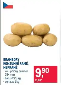 Makro Brambory konzumní rané, neprané nabídka