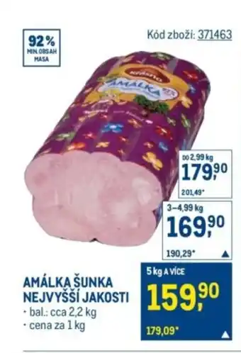 Makro Amálka šunka nejvyšší jakosti nabídka