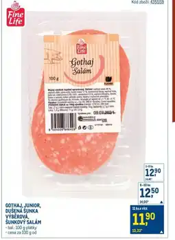 Makro Gothaj, junior, dušená šunka výběrová, šunkový salám nabídka