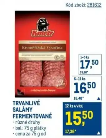 Makro Trvanlivé salamy fermentované nabídka