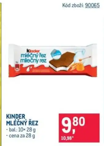 Makro Kinder mléčný řez nabídka