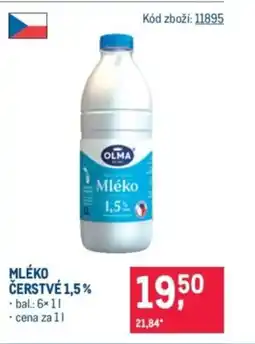 Makro OLMA Mléko čerstvé 1,5% nabídka