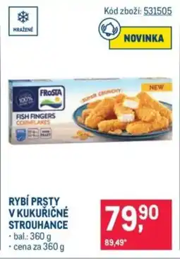 Makro Rybí prsty v kukuřičné strouhance nabídka