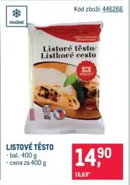 Makro Listové těsto nabídka