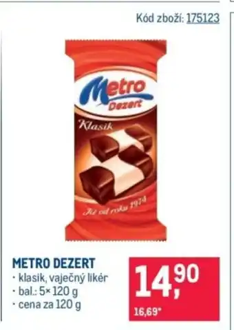Makro Metro dezert nabídka