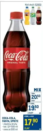 Makro COCA-COLA, FANTA, SPRITE nabídka