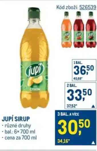 Makro Jupí sirup nabídka