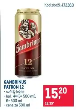 Makro Gambrinus Patron 12 nabídka