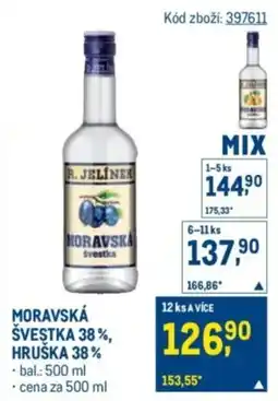 Makro Moravská švestka 38%, hruška 38% nabídka