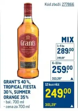 Makro Grant's 40%, tropical fiesta 30%, summer orange 35% nabídka