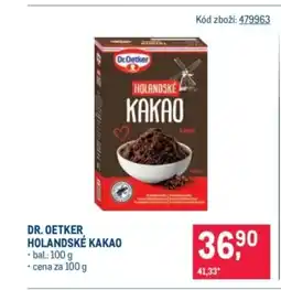 Makro Dr. Oetker Holandské kakao nabídka
