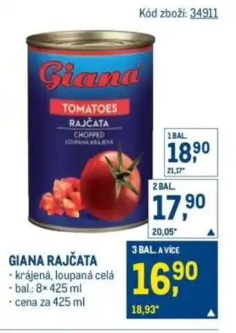 Makro Giana rajčata nabídka