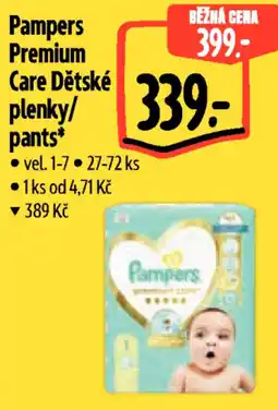 Albert Pampers Premium Care Dětské plenky /pants nabídka