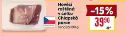 Billa Hovězí roštěná v celku Chlapská porce nabídka