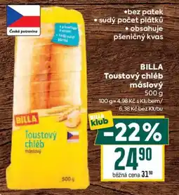 Billa BILLA Toustový chléb máslový nabídka