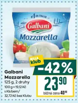 Billa Galbani Mozzarella nabídka