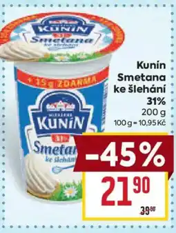 Billa Kunín Smetana ke šlehání 31% nabídka