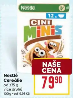 Billa Nestlé Cereálie nabídka