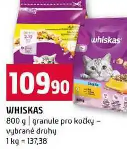 Terno WHISKAS 800 g granule pro kočky vybrané druhy nabídka