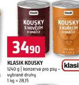 Terno KLASIK KOUSKY 1240 g konzerva pro psy vybrané druhy nabídka