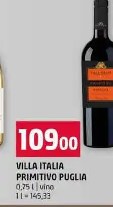 Terno VILLA ITALIA PRIMITIVO PUGLIA 0,75l vino nabídka