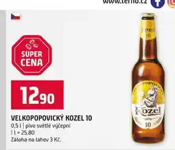 Terno VELKOPOPOVICKÝ KOZEL 10 0,5l pivo světlé výčepní nabídka