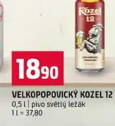 Terno VELKOPOPOVICKÝ KOZEL 12 0,5l pivo světlý ležák nabídka