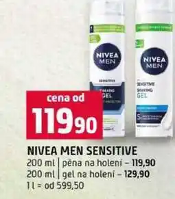 Terno NIVEA MEN SENSITIVE 200 ml péna na holení 200 ml gel na holení nabídka
