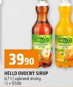 Terno HELLO OVOCNÝ SIRUP 0,7l vybrané druhy nabídka