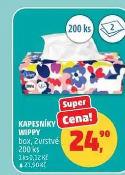 Penny Market KAPESNÍKY WIPPY box, 2vrstvé 200 ks nabídka