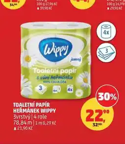 Penny Market TOALETNÍ PAPÍR HEŘMÁNEK WIPPY 3vrstvý 4 role nabídka