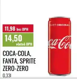Ratio Coca-cola, fanta, sprite zero-zero nabídka