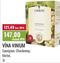 Ratio Vína vinium Sauvignon, Chardonnay, Merlot nabídka